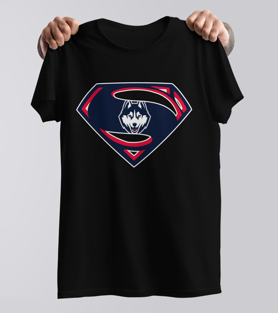Superman Huskies Shield Logo Emblem T-Shirt