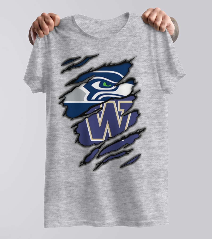 Seahawks Huskies W Logo Combo T-Shirt