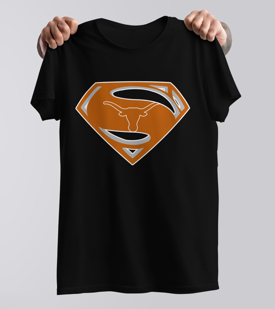 Superman Texas Longhorns Logo Fusion T-Shirt