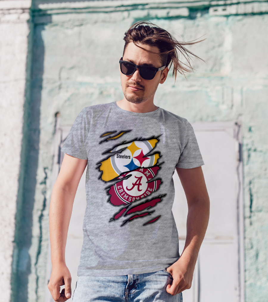 Steelers Alabama Crimson Tide Rip T-Shirt
