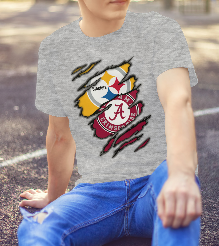 Steelers Alabama Crimson Tide Rip T-Shirt