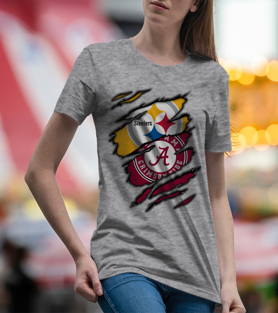 Steelers Alabama Crimson Tide Rip T-Shirt