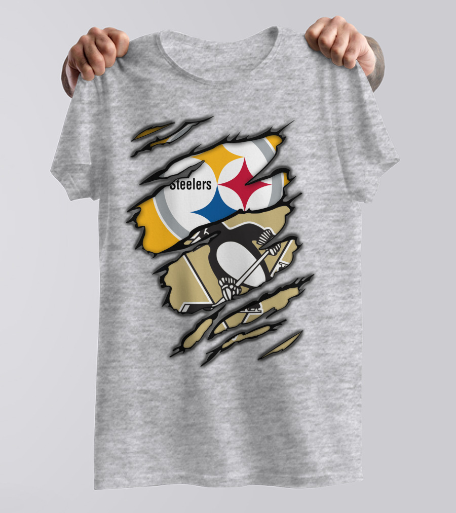 Steelers Penguins Ripped Claw T-Shirt