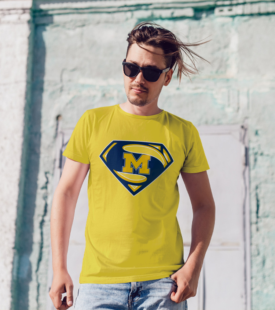 Michigan Wolverines Superman Logo Mashup T-Shirt