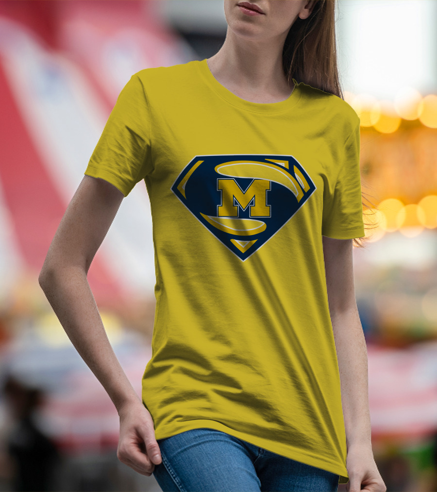 Michigan Wolverines Superman Logo Mashup T-Shirt