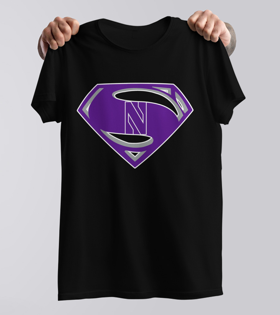Superman NWildcats Purple Shield T-Shirt