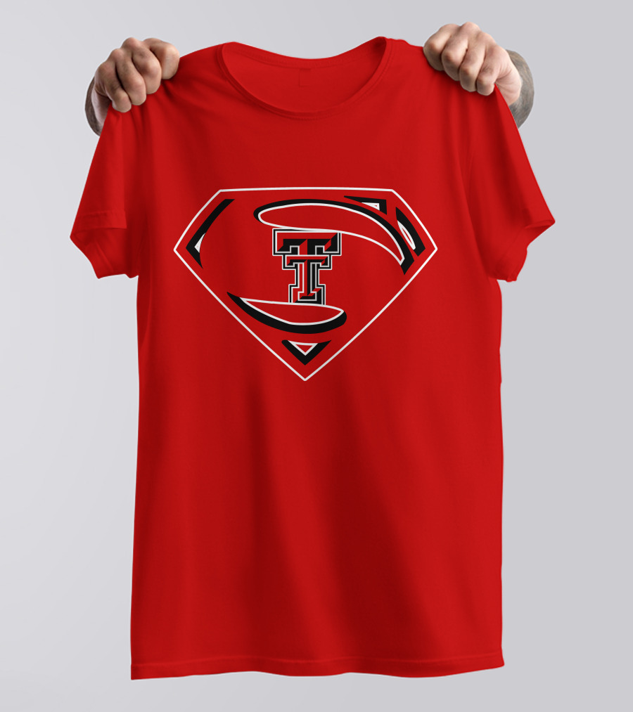Superman Texas Tech Red Raiders Logo Emblem T-Shirt