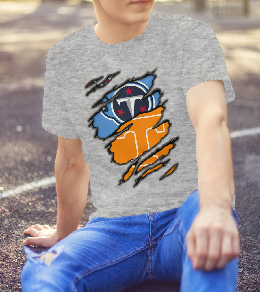 Tennessee Titans And Vols Logo Mashup T-Shirt