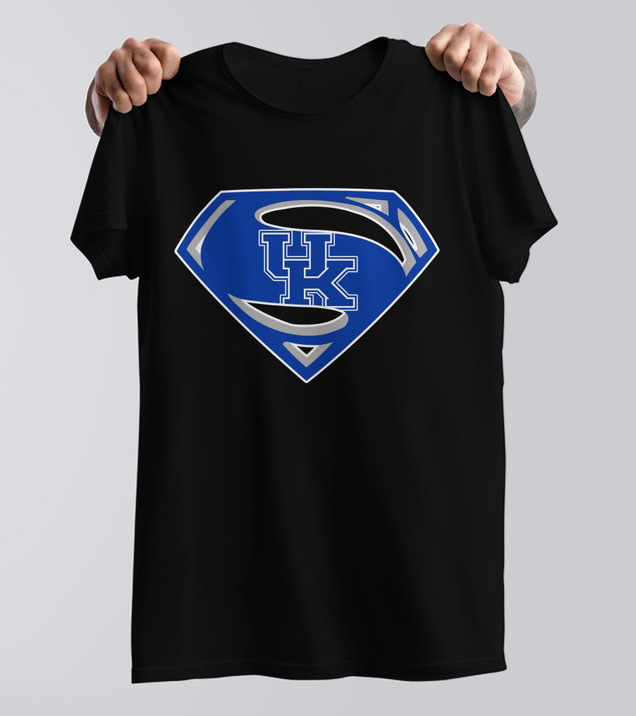 Superman UK Wildcats Logo Blue Shield T-Shirt