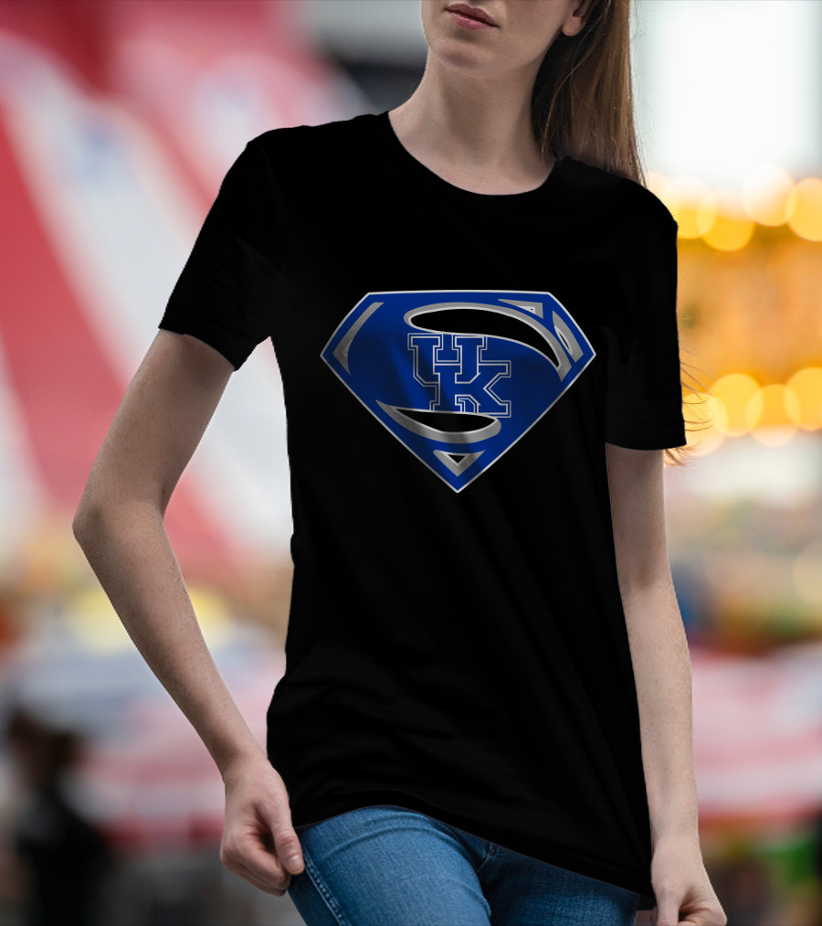 Superman UK Wildcats Logo Blue Shield T-Shirt