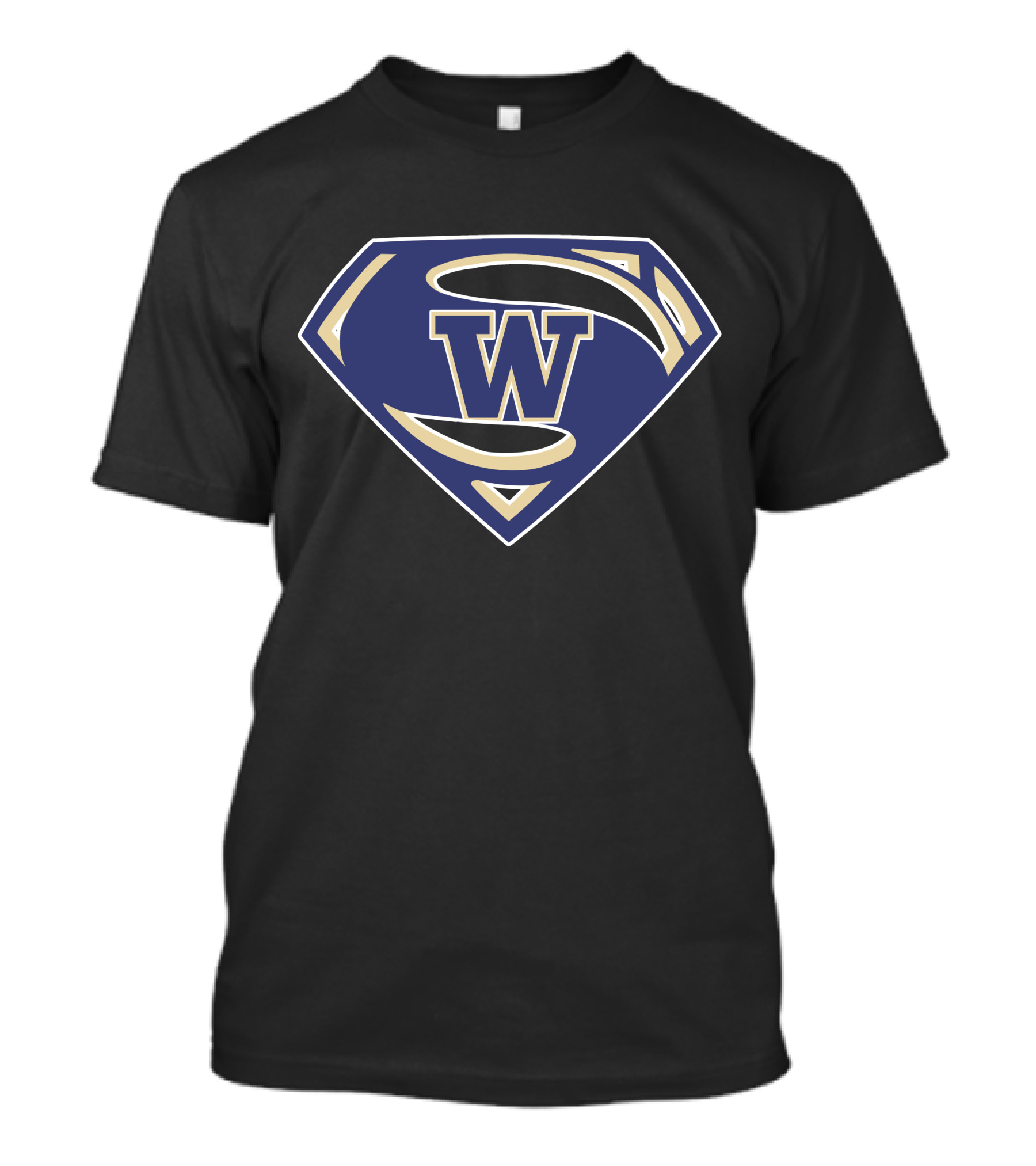 Superman W Huskies Logo With Iconic Shield T-Shirt