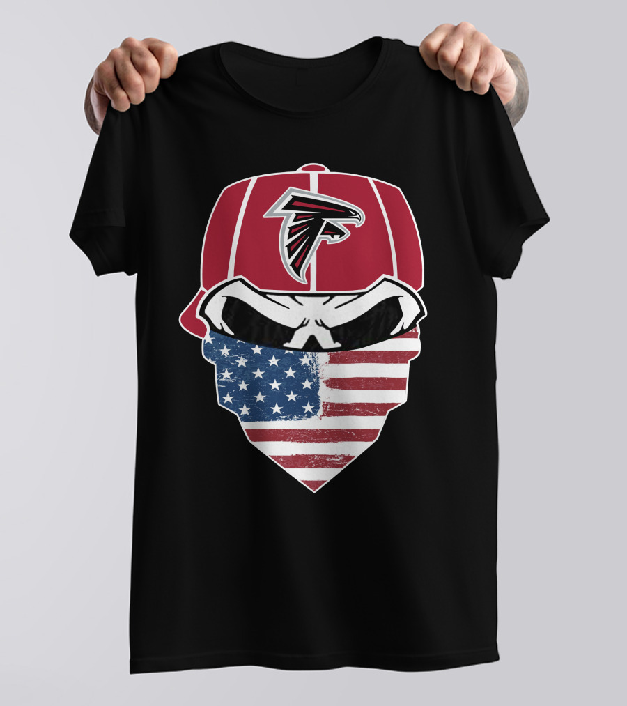 Falcons Skull American Flag Bandana Hat NFL T-Shirt