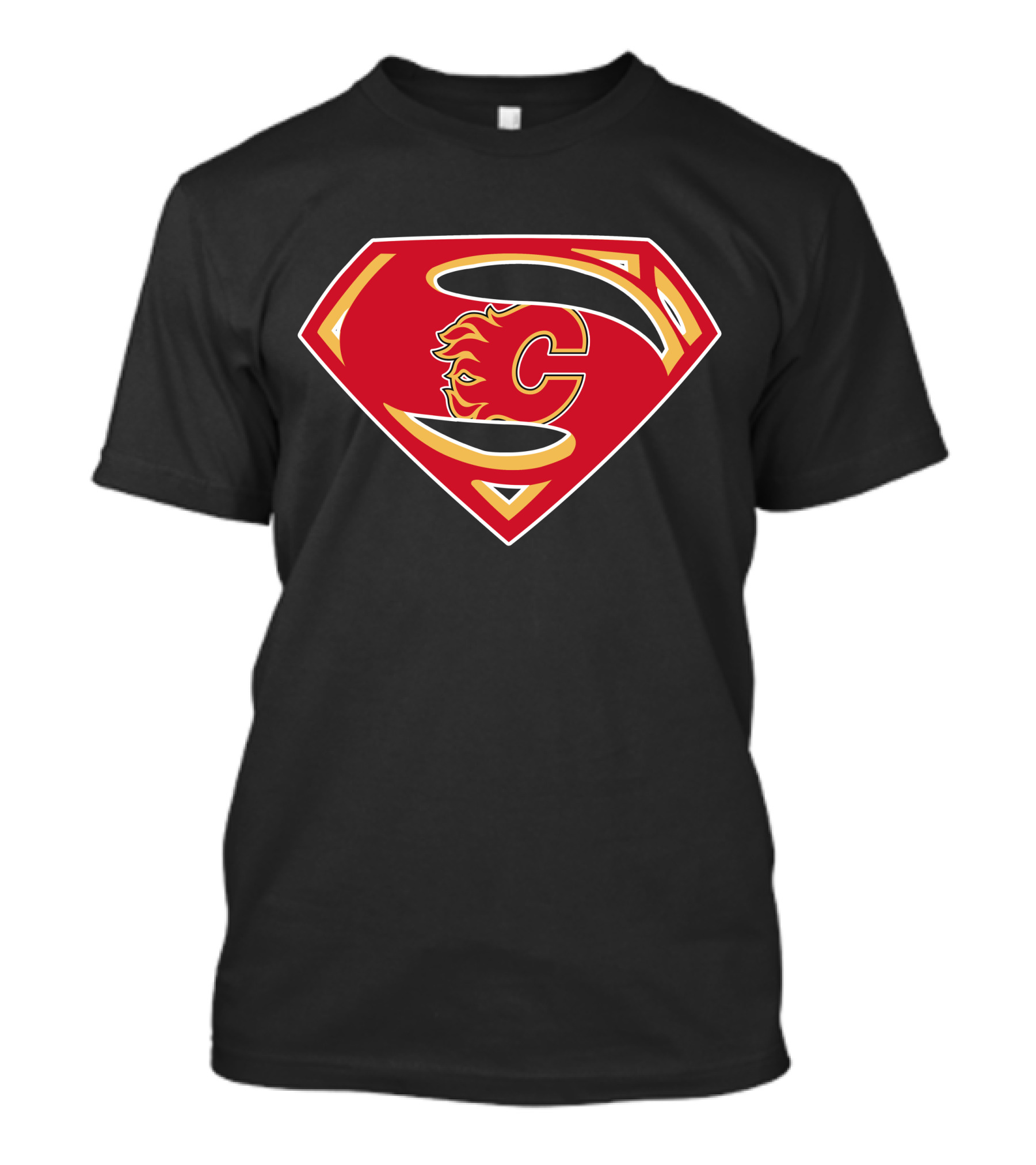 Superman Calgary Flames Logo Fusion T-Shirt