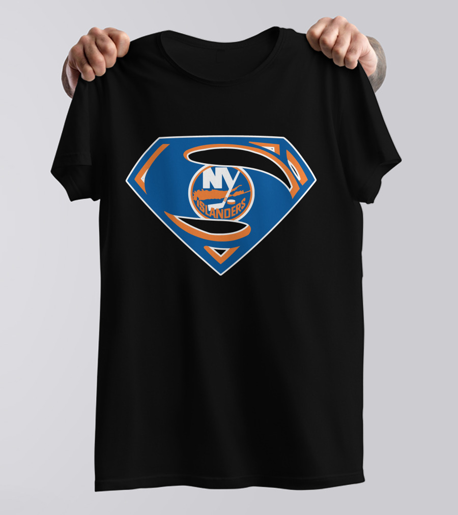 Superman NY Islanders Logo Mashup T-Shirt