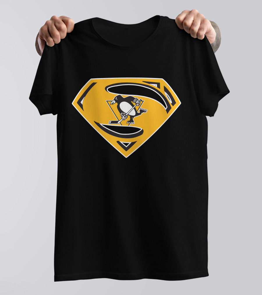 Superman Pittsburgh Penguins Hockey Logo Fusion T-Shirt