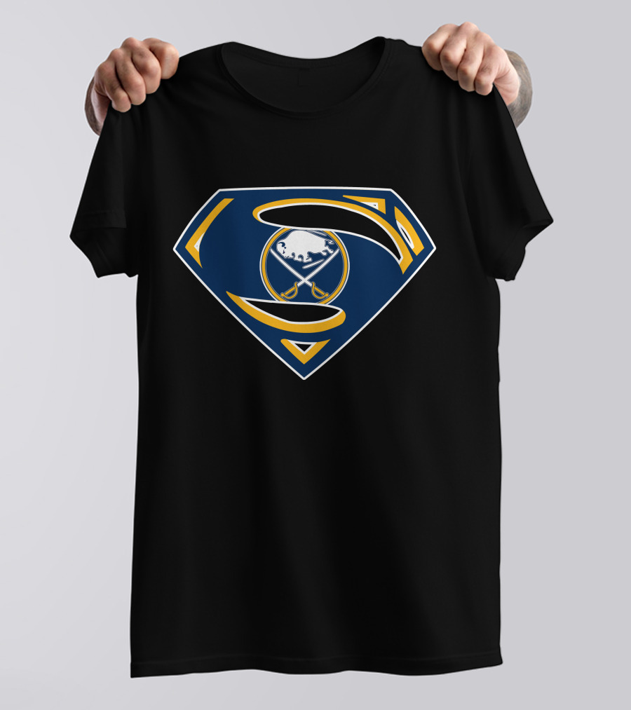 Buffalo Sabres Superman Shield Logo Combo T-Shirt