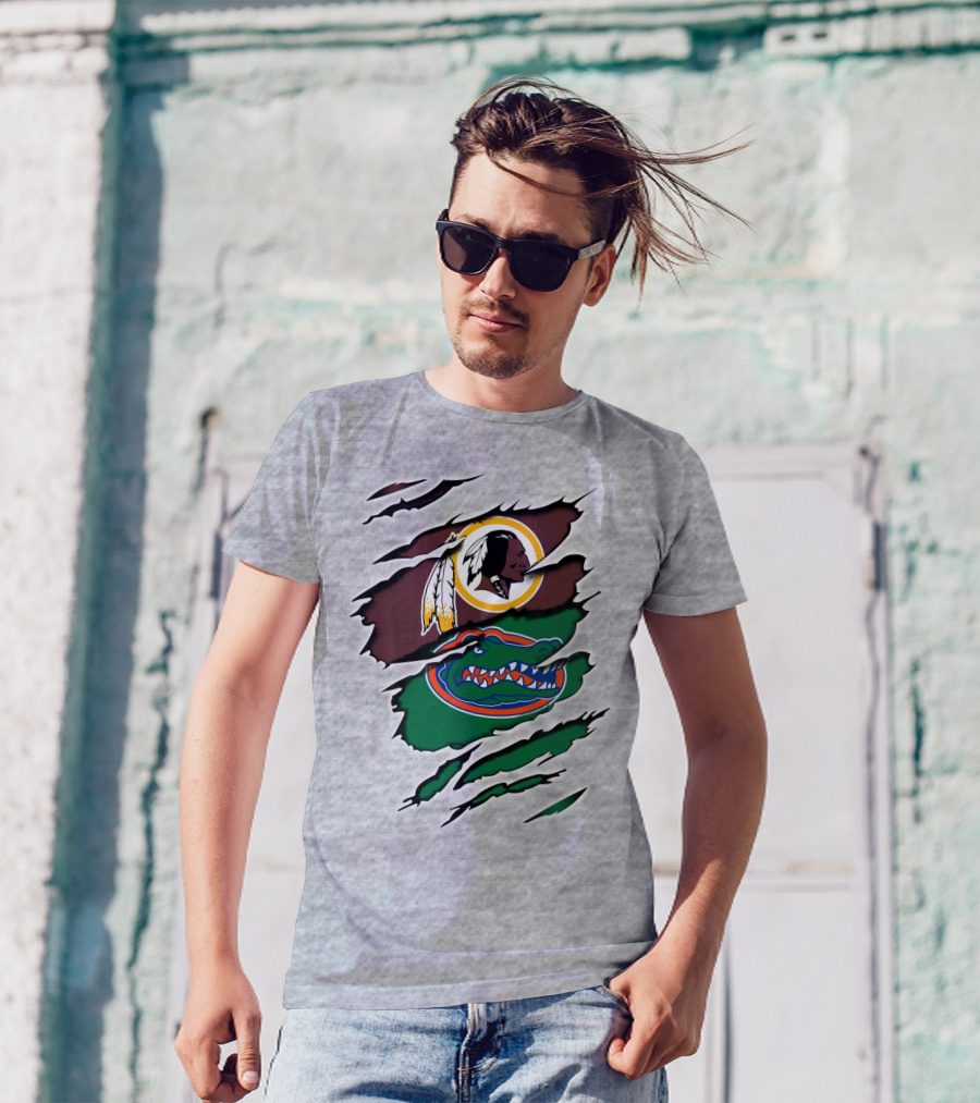 Redskins Gators Logos Claw Marks T-Shirt