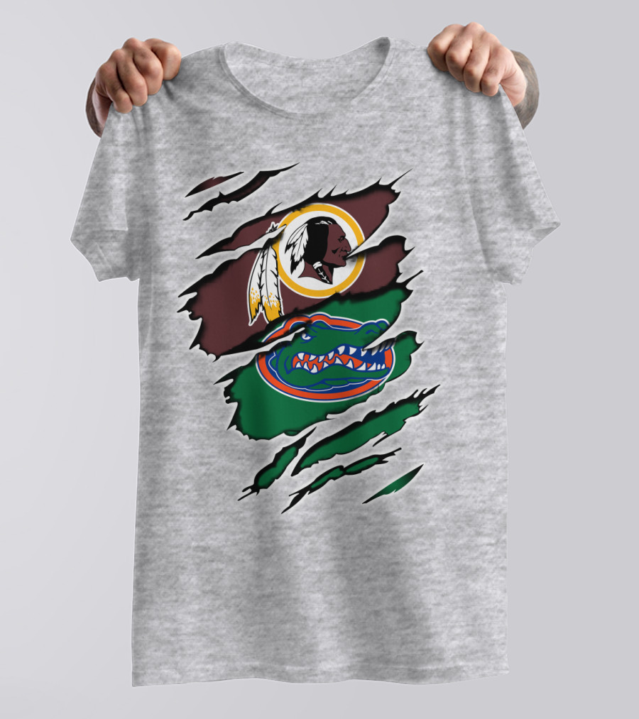 Redskins Gators Logos Claw Marks T-Shirt