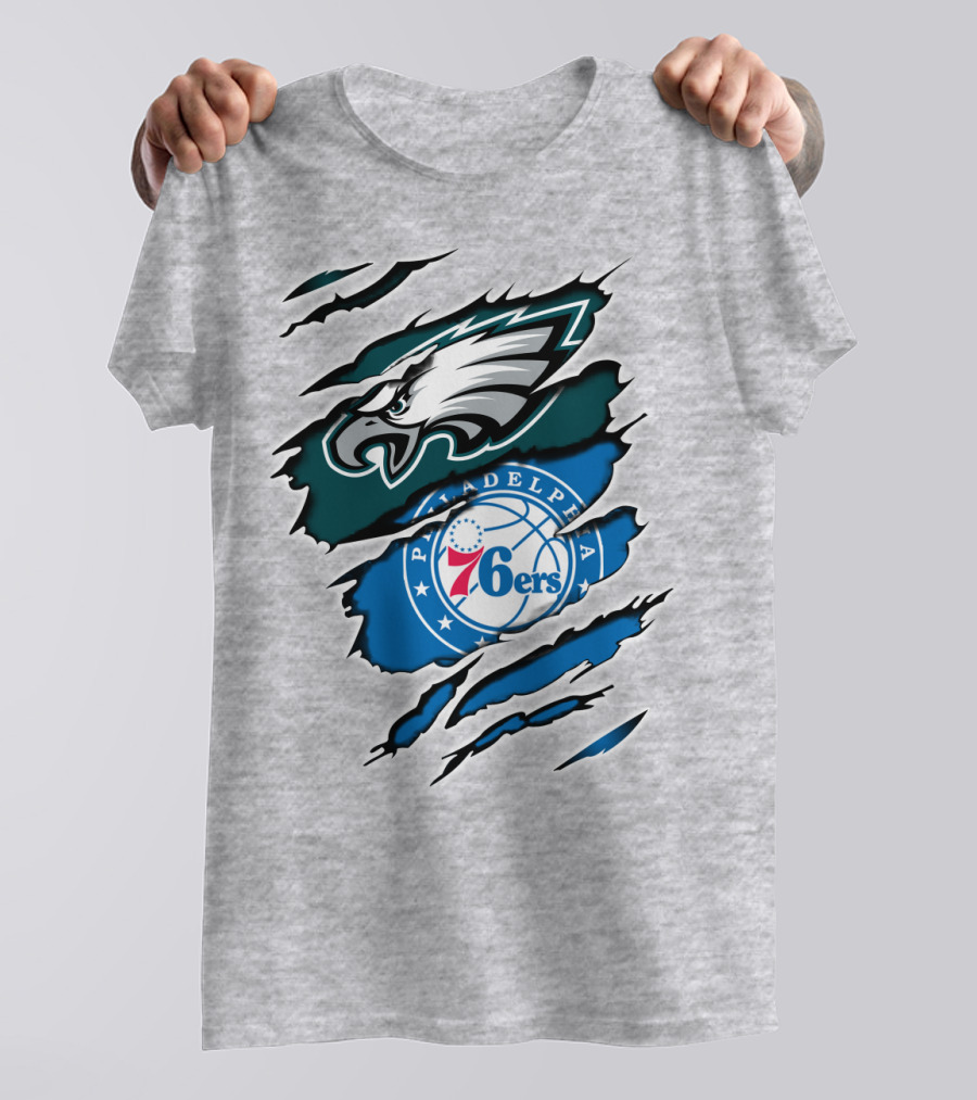 Philadelphia Eagles 76ers Rip Claw T-Shirt
