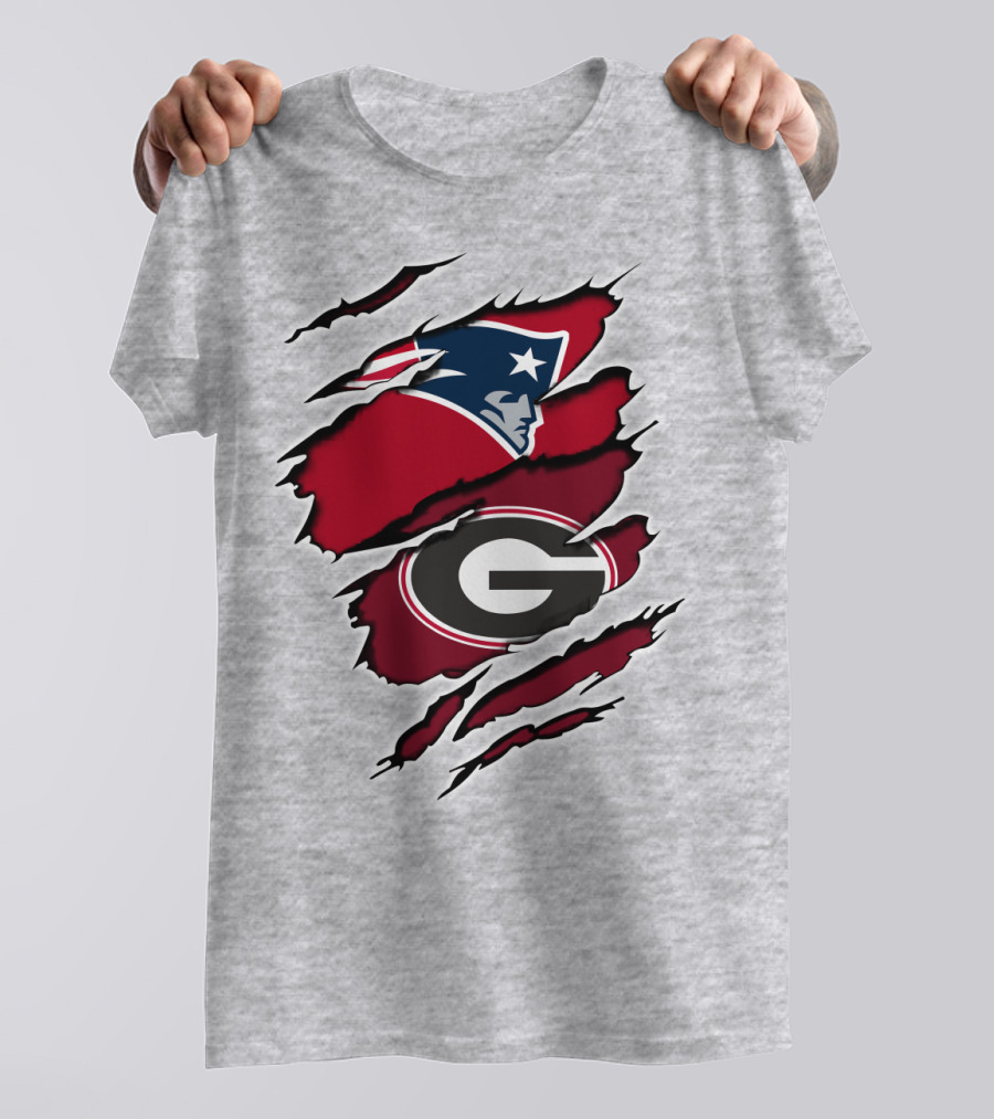Patriots Bulldogs New England Georgia Fans Mashup T-Shirt