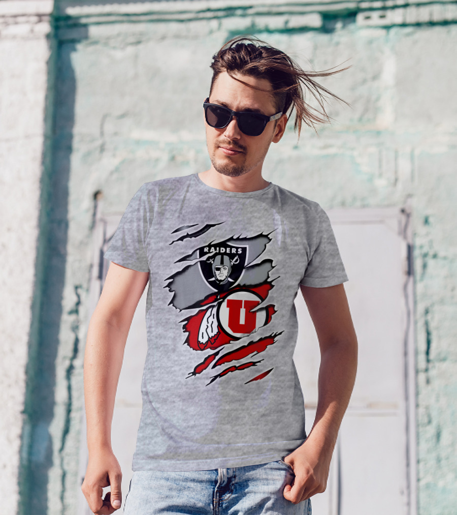 Raiders Utes Logo Fusion Claw Marks T-Shirt