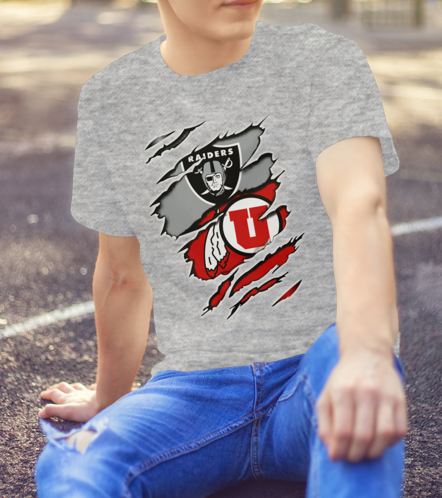 Raiders Utes Logo Fusion Claw Marks T-Shirt