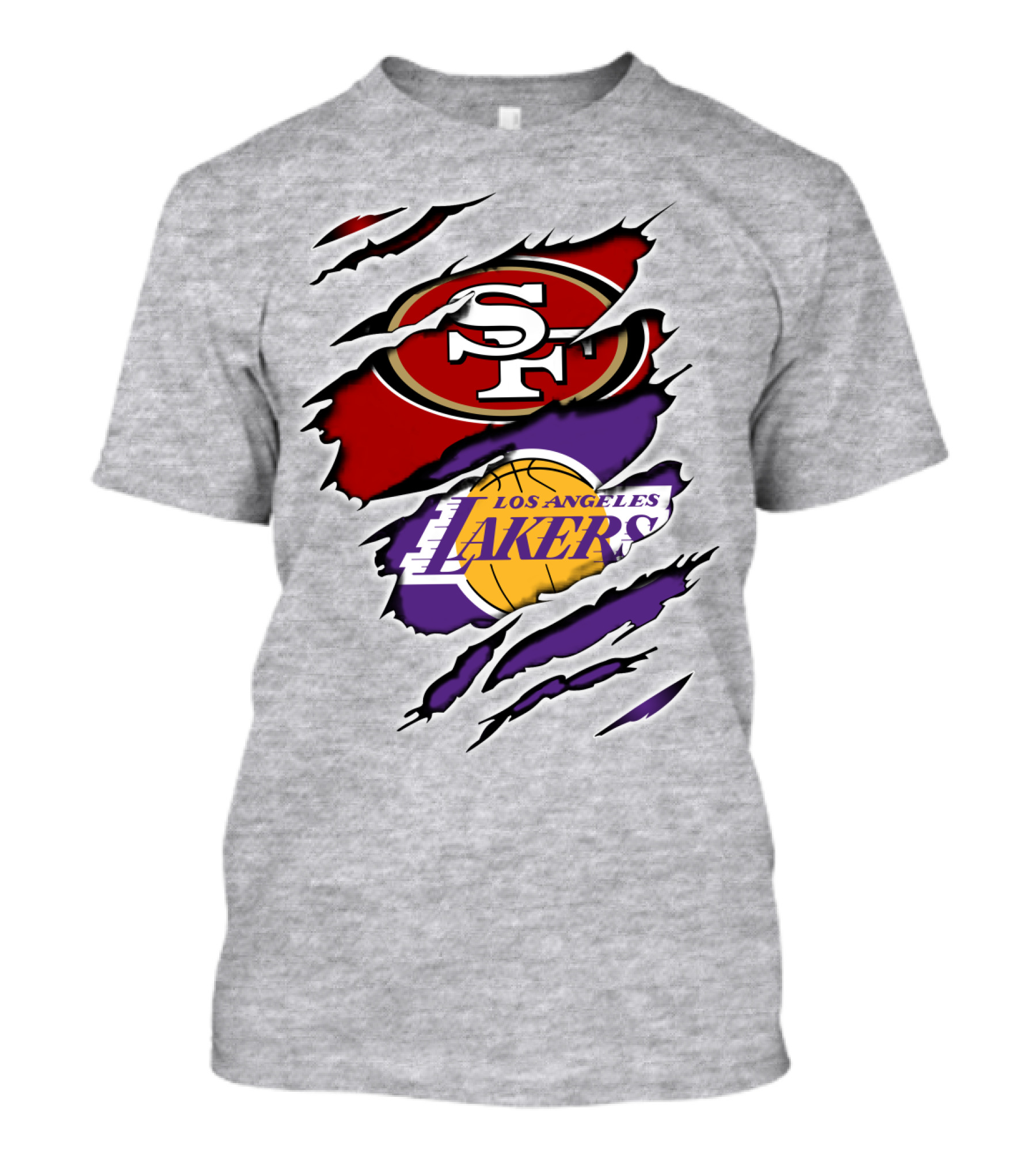 49ERS SF Los Angeles Lakers Logo Mashup T-Shirt