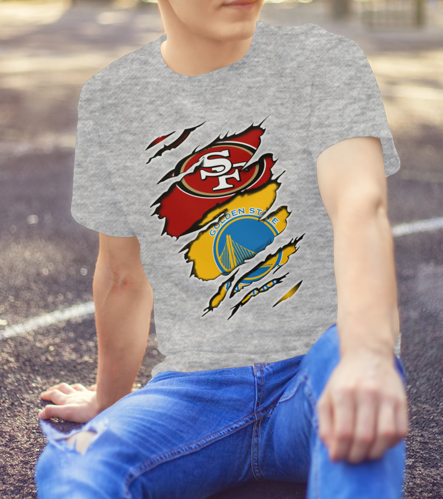 49ERS Golden State Warriors SF Logo Tear T-Shirt