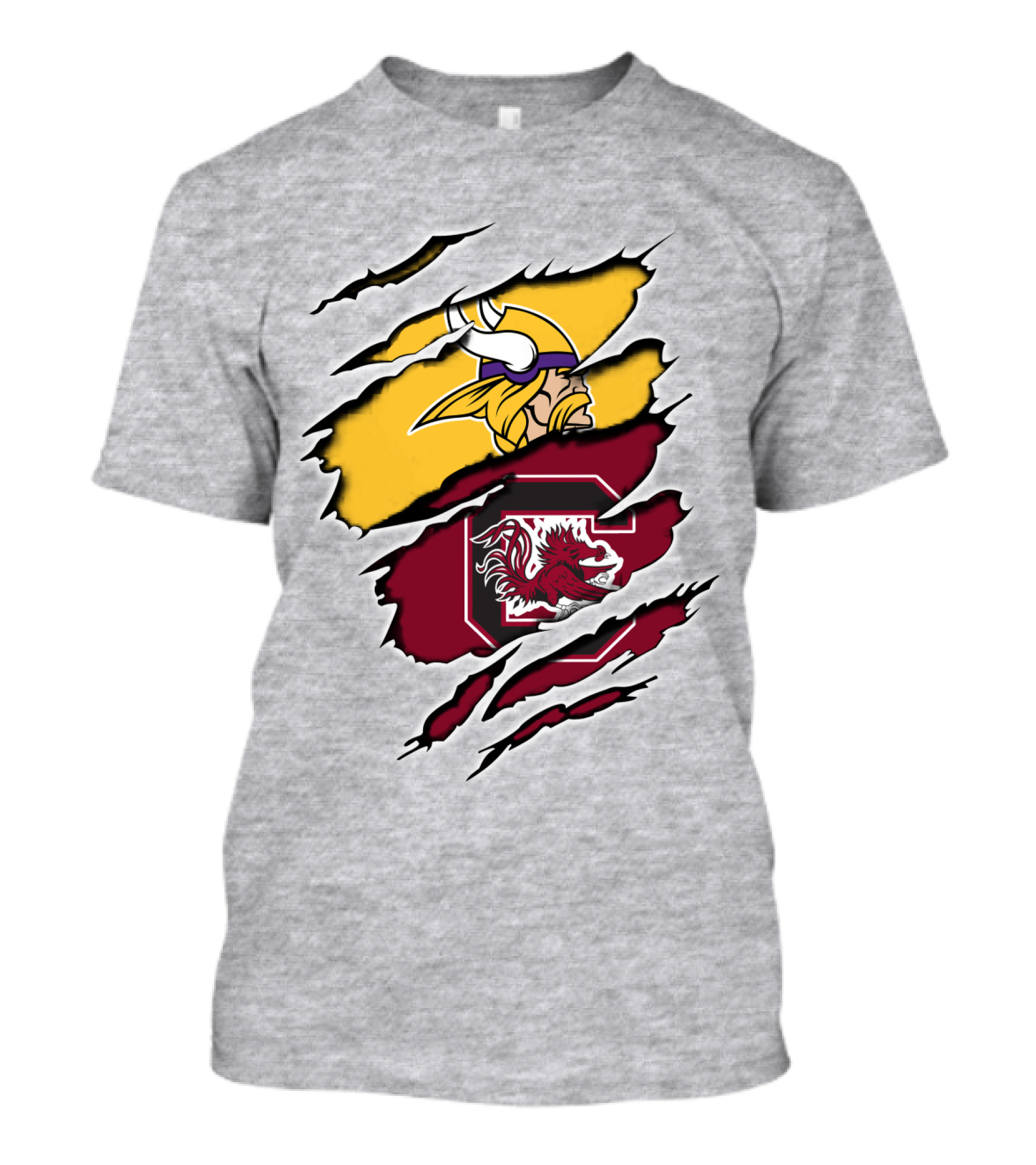 Vikings Gamecocks Merge NFL Minnesota And NCAA South Carolina T-Shirt