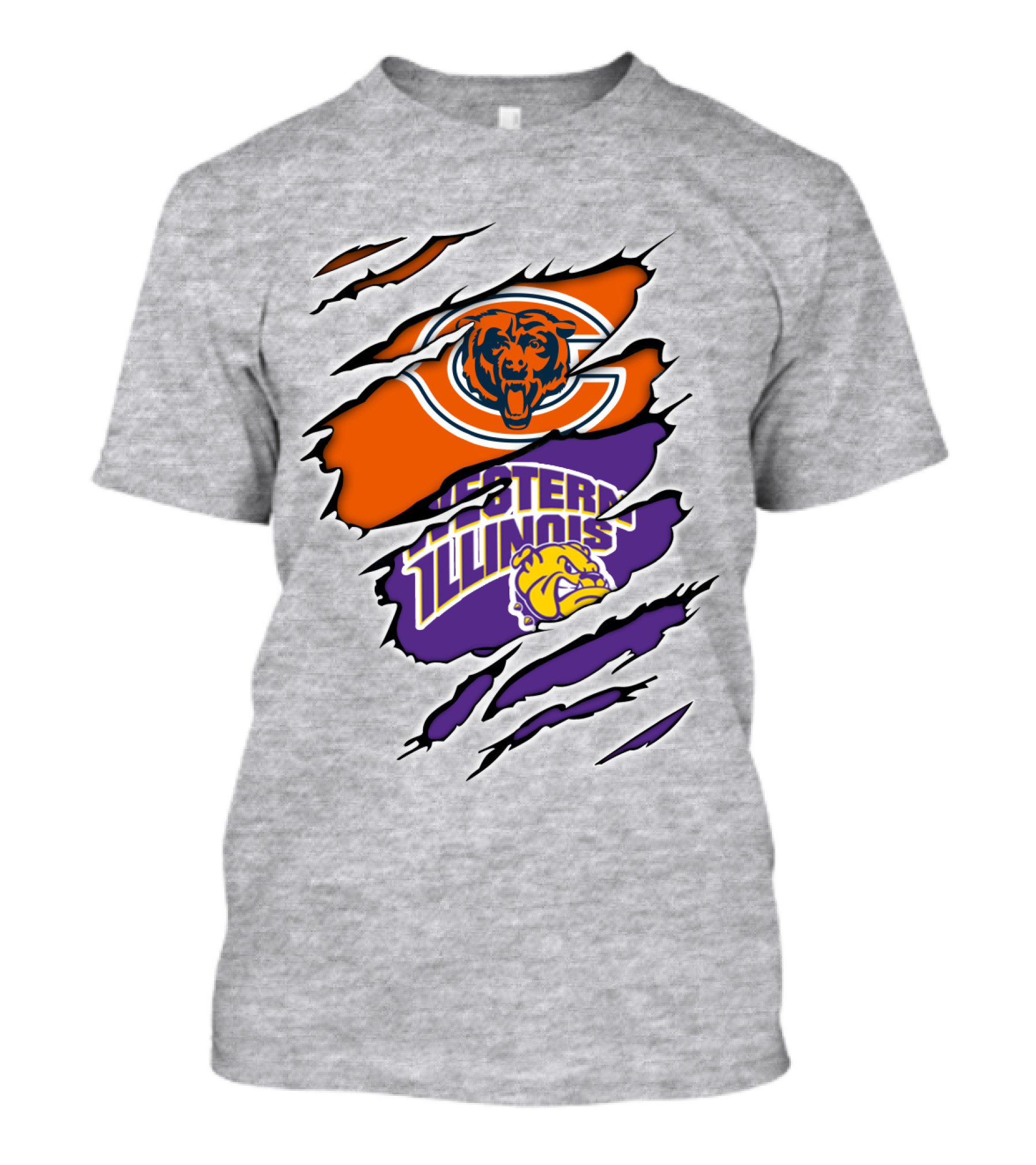 Chicago Bears Western Illinois Leathernecks Claw Marks T-Shirt