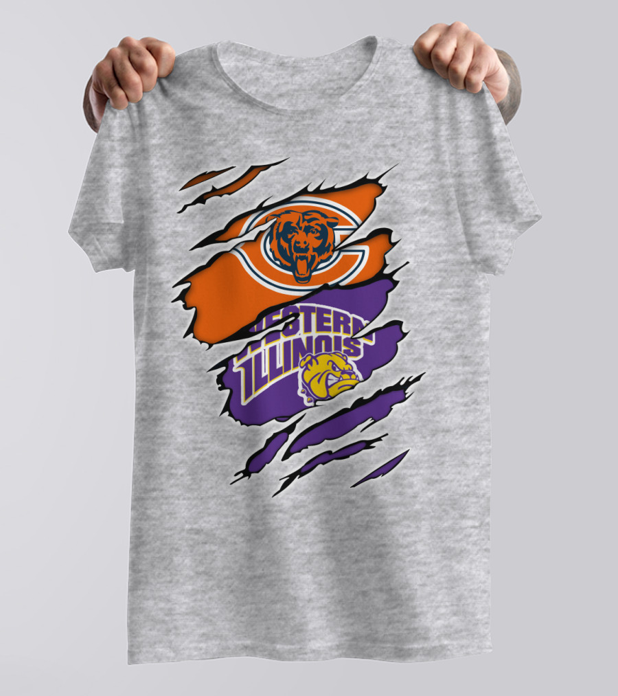 Chicago Bears Western Illinois Leathernecks Claw Marks T-Shirt