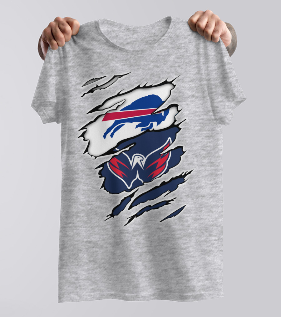 Buffalo Bills Washington Capitals Ripped Claw Marks T-Shirt