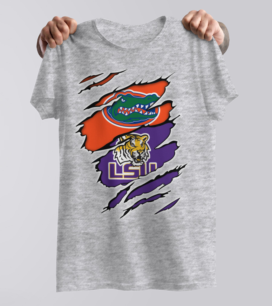 Florida Gators LSU Tigers Rivalry Claw Marks T-Shirt