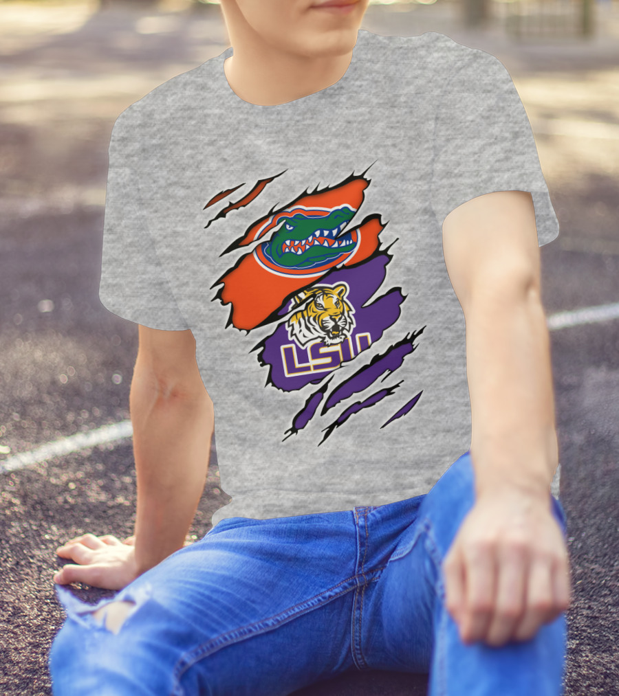 Florida Gators LSU Tigers Rivalry Claw Marks T-Shirt