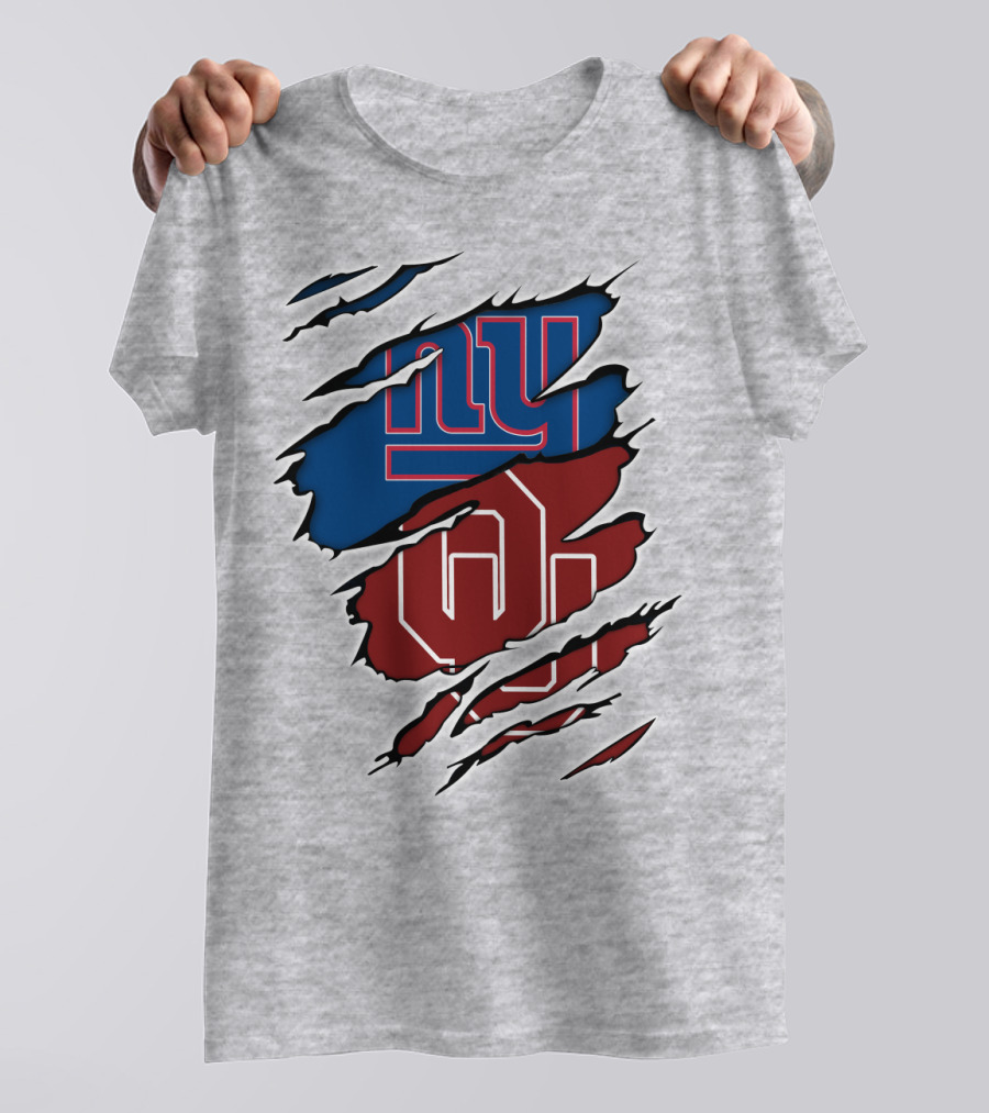 New York Giants OU Oklahoma Football Fusion T-Shirt