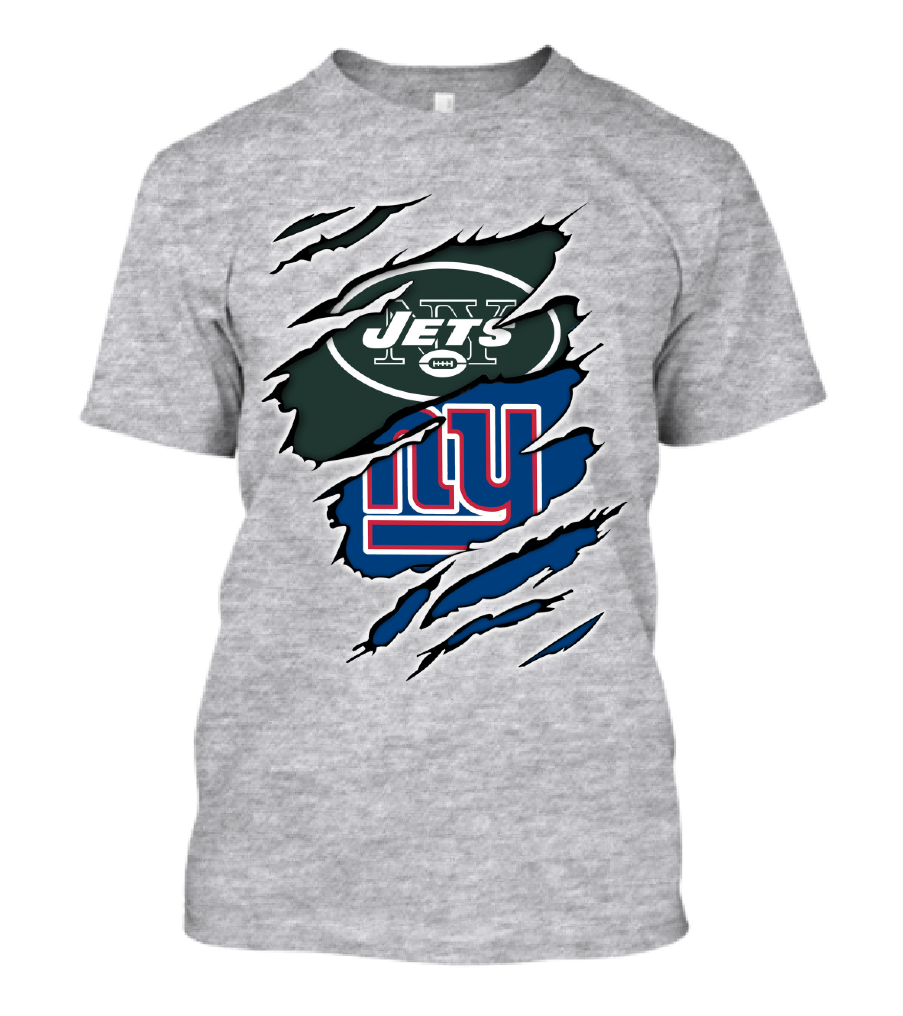 Jets Giants Logo Ripped T-Shirt