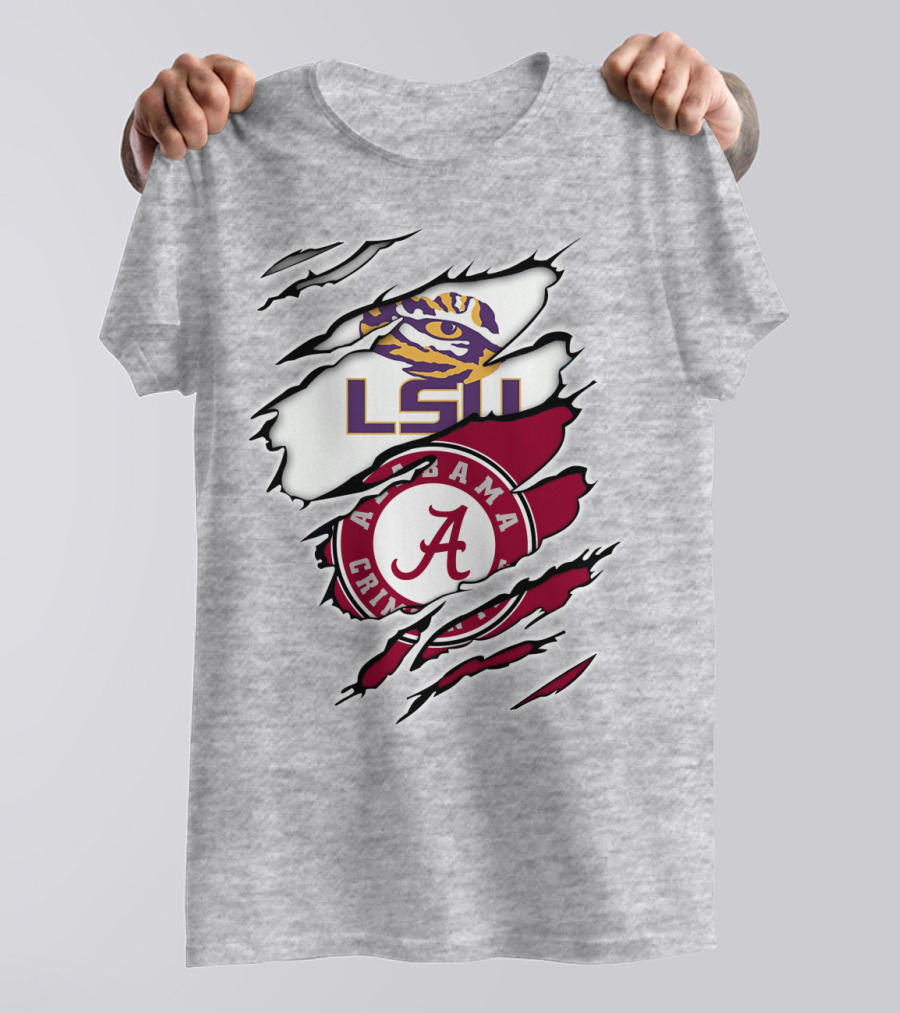 LSU Tigers Alabama Crimson Tide Rivalry Claw Marks T-Shirt
