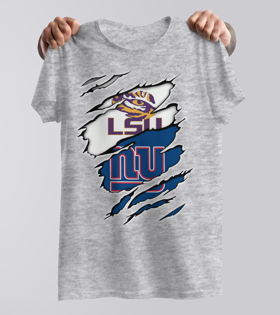 LSU Tigers New York Giants Crossover Tear T-Shirt