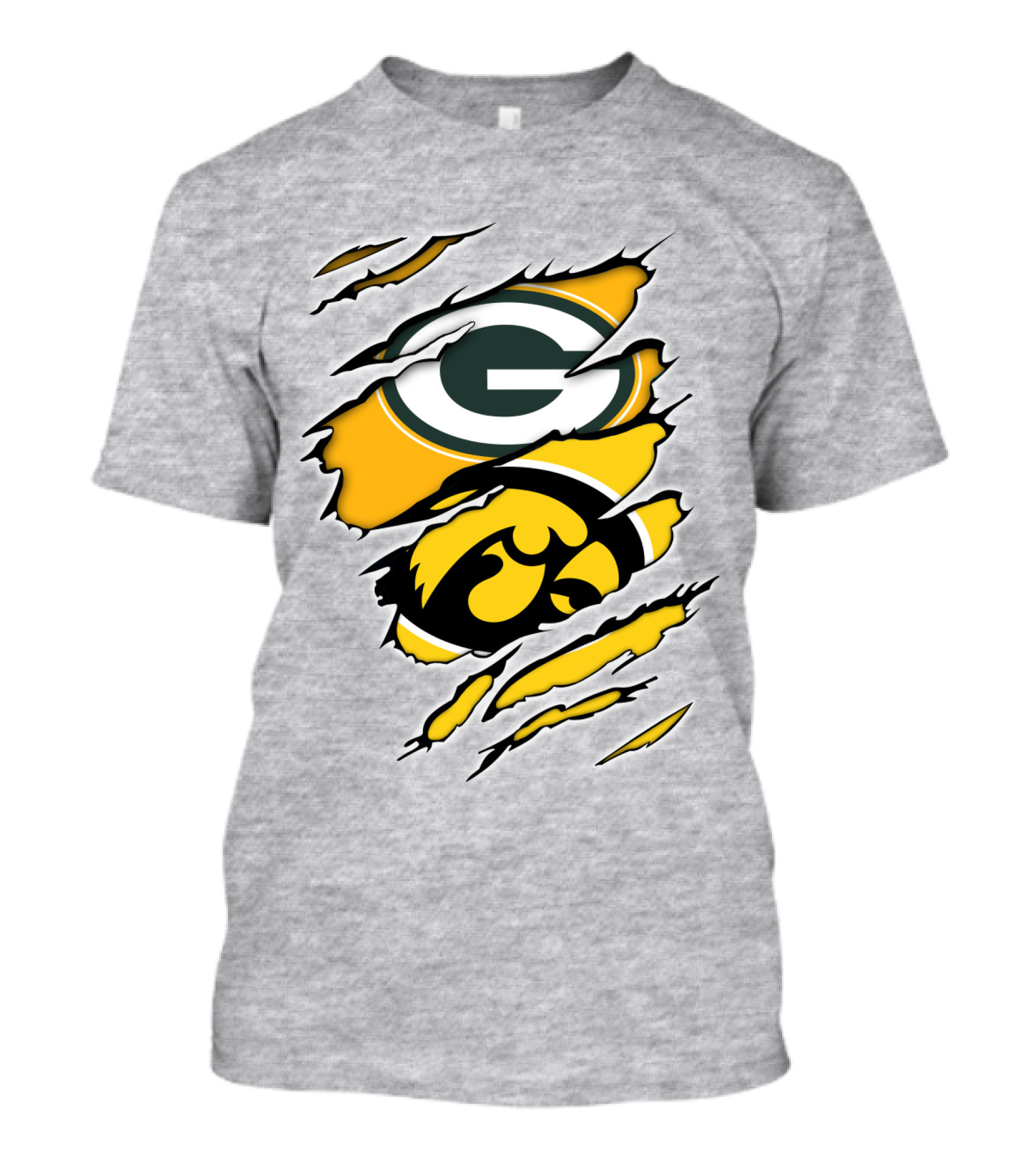 Packers Hawkeyes Logo Crossover Claw Marks T-Shirt
