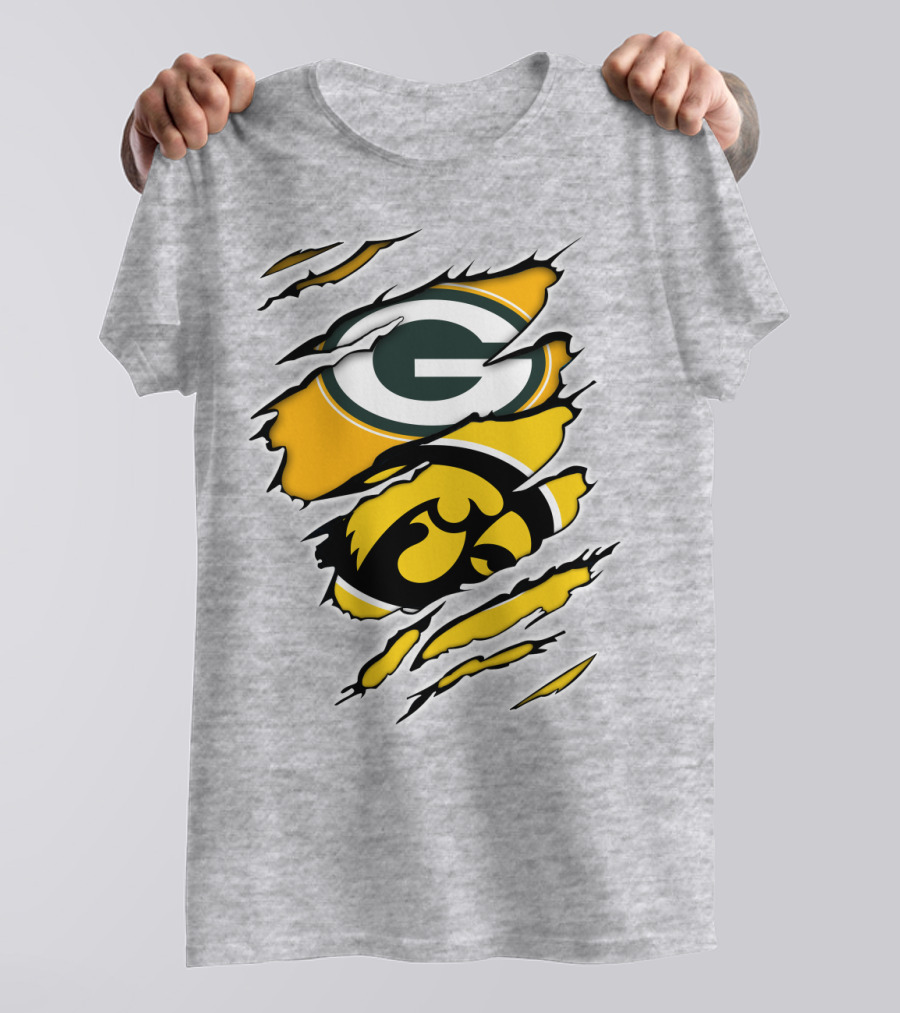 Packers Hawkeyes Logo Crossover Claw Marks T-Shirt