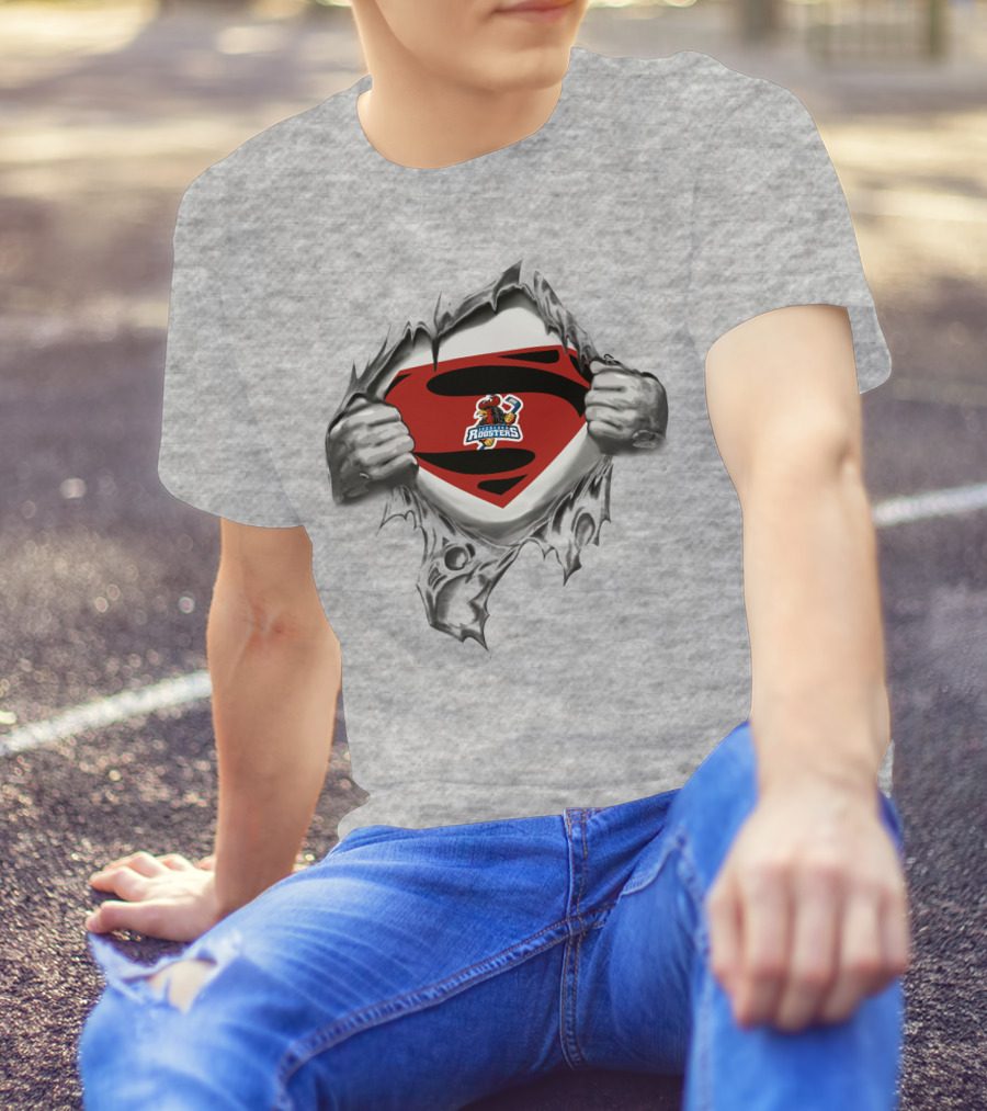 Iserlohn Roosters Super Man Logo Emblem Burst T-Shirt