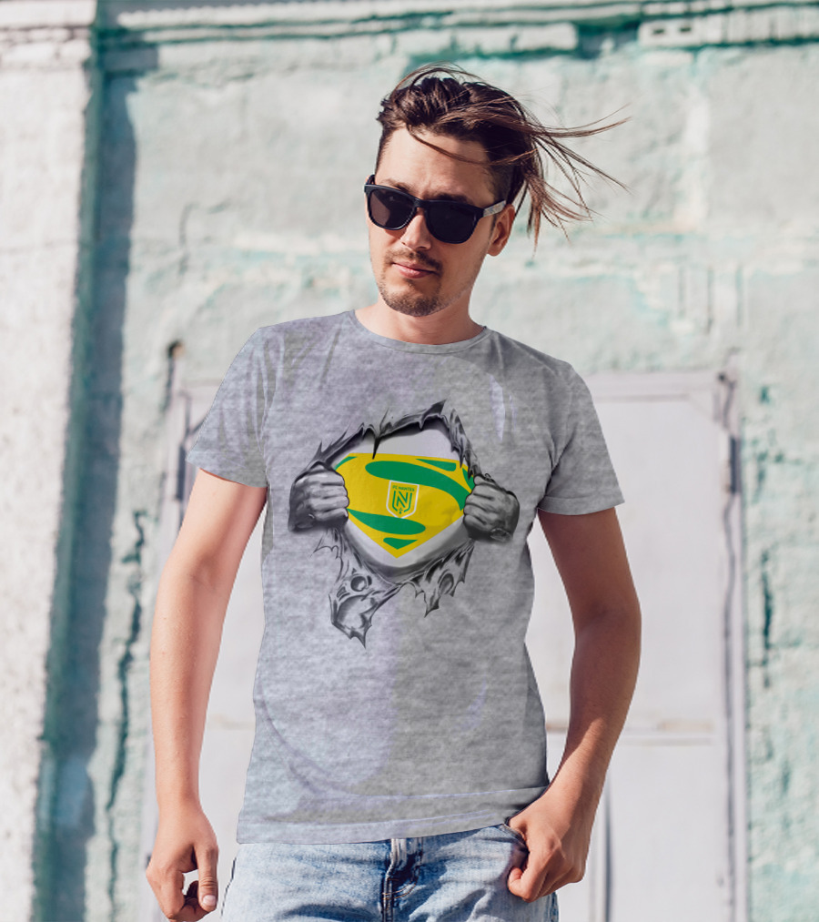 FC Nantes Super Man Emblem Tear Reveal T-Shirt