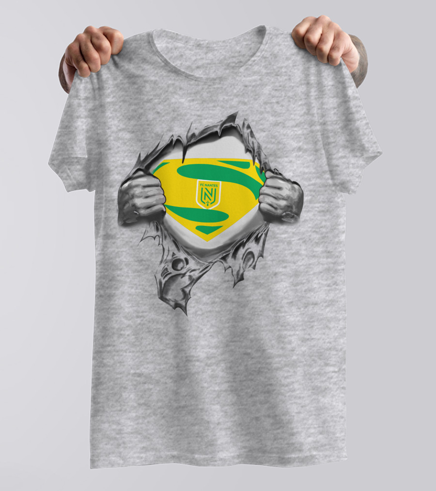 FC Nantes Super Man Emblem Tear Reveal T-Shirt