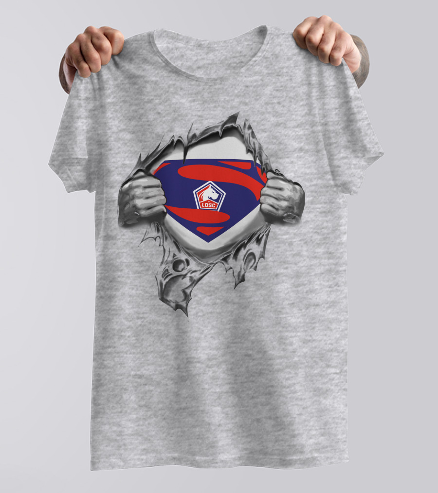 LOSC Lille OSC Superman Crest Logo Heroic T-Shirt