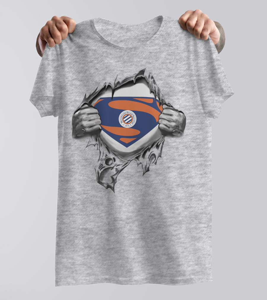 Montpellier HSC Superman Logo Tear Open T-Shirt