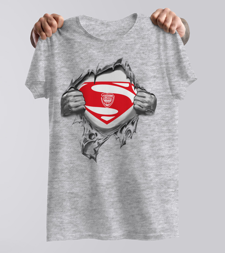 Nimes Olympique Superman Logo Reveal T-Shirt