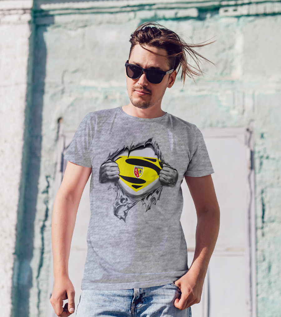RC Lens Superman Shield Emblem With Hands Ripped T-Shirt