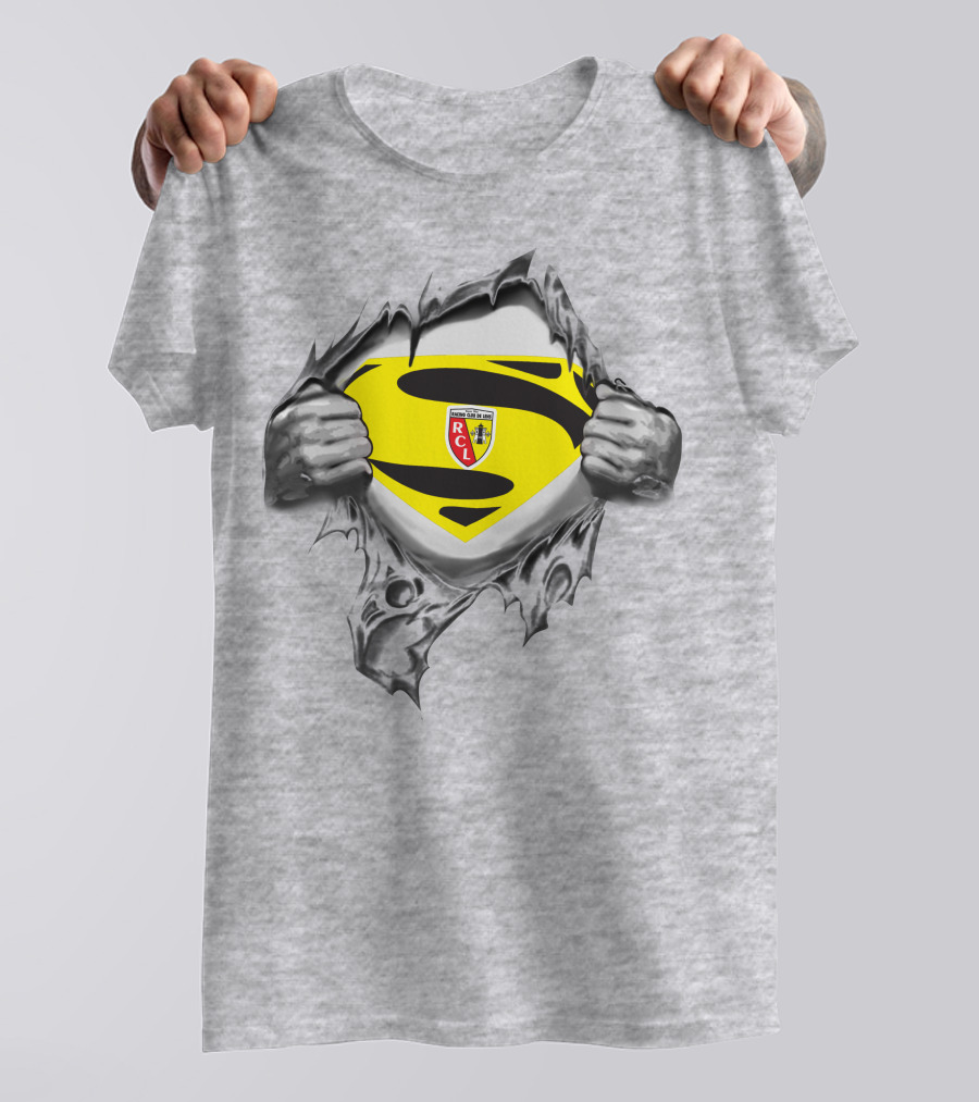 RC Lens Superman Shield Emblem With Hands Ripped T-Shirt