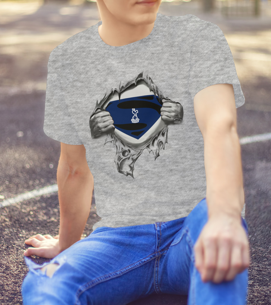 Tottenham Hotspur Superman Emblem Ripped Chest T-Shirt