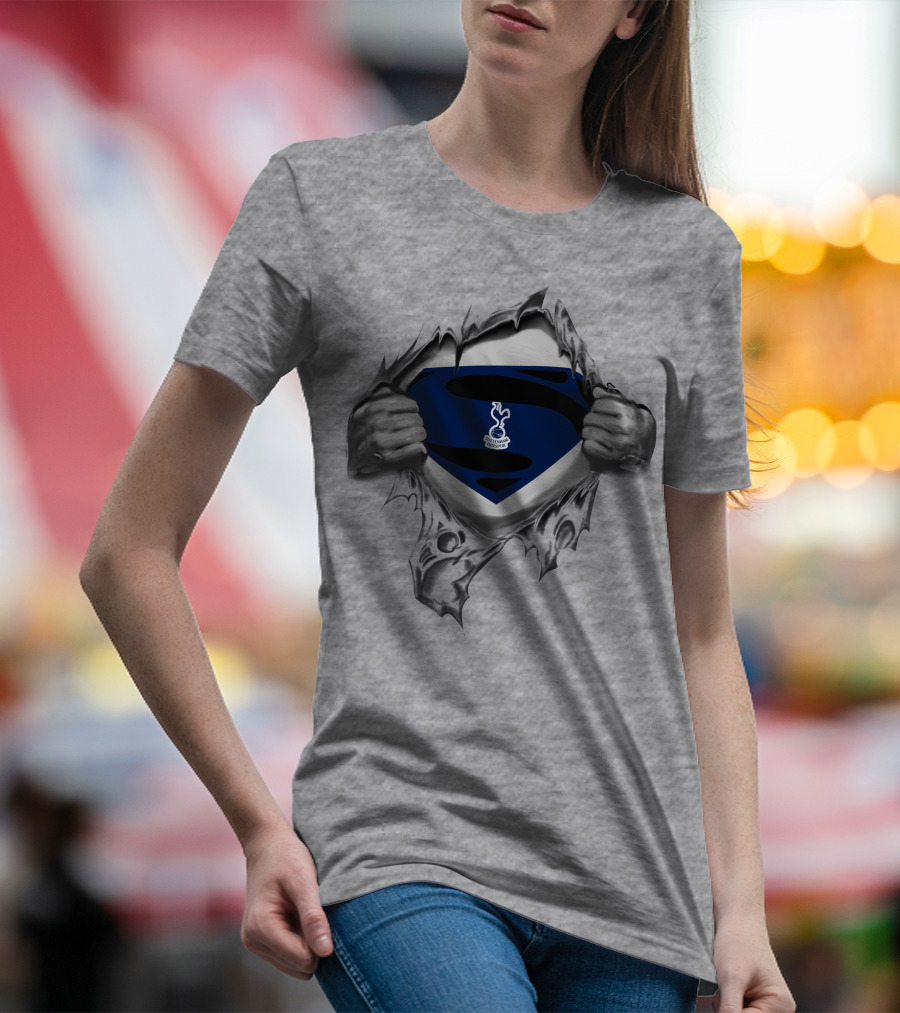 Tottenham Hotspur Superman Emblem Ripped Chest T-Shirt